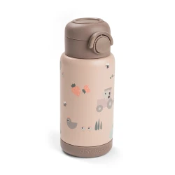 Szívószálas termosz kulacs Tiny farm rózsaszín 340 ml