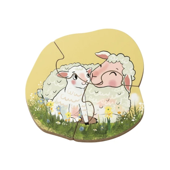 Első farmos puzzle 6 az 1-ben farmállatokkal és kicsinyeikkel