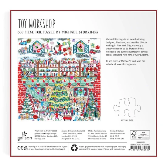 Michael Storrings fólia kirakója egy karácsonyi játékkészítő műhely szellemét testesíti meg.