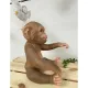 Aranyos kézzel készített majom baba vinil testtel, valósághű részletekkel és mozgatható ízületekkel, 32 cm.