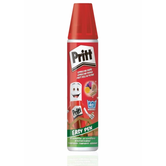 Folyékony ragasztó toll alakú applikátorban, térfogata 40 ml, papír, textil és egyéb könnyű anyagok ragasztására, gyermekek számára biztonságos.