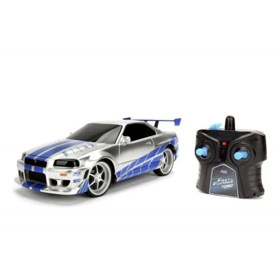 Jada távirányítós autó Fast and Furious Nissan Skyline Távirányító RC Nissan Skyline GTR ezüst-kék változatban