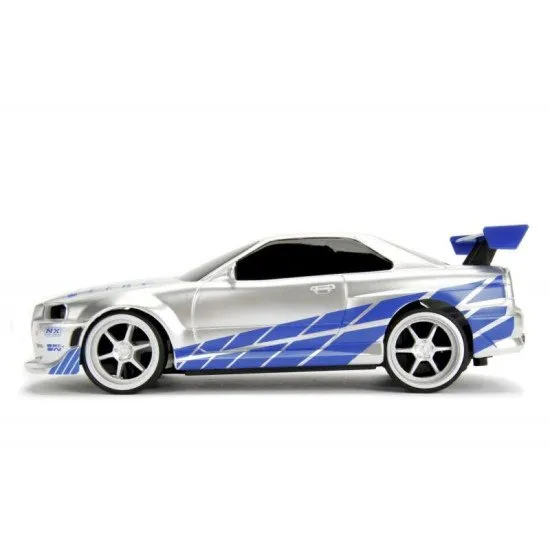 Jada távirányítós autó Fast and Furious Nissan Skyline Távirányító RC Nissan Skyline GTR ezüst-kék változatban