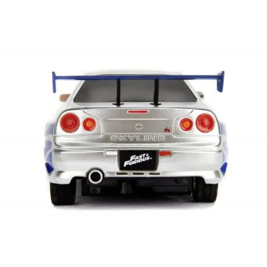 Jada távirányítós autó Fast and Furious Nissan Skyline Távirányító RC Nissan Skyline GTR ezüst-kék változatban