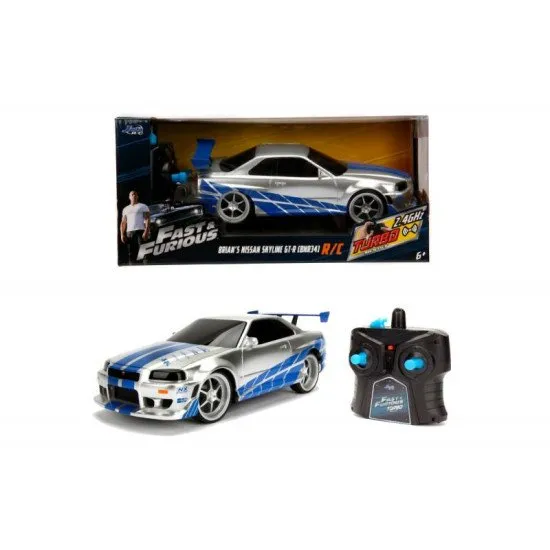 Távirányító RC Nissan Skyline GTR ezüst-kék változatban