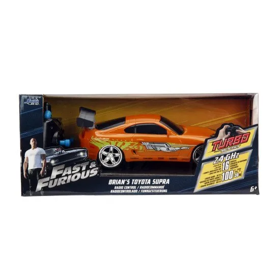 RC autó Brian's Toyota Supra 1:24 gazdag narancssárga színben, távirányítóhoz