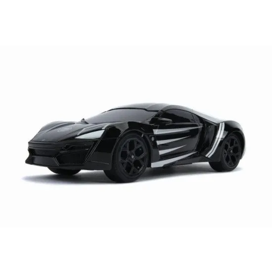 Marvel Black Panther Lykan HyperSport RC autó fekete színben, távirányítóhoz, 1:16 méretarány