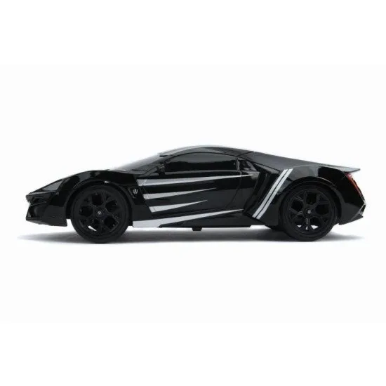 Marvel Black Panther Lykan HyperSport RC autó fekete színben, távirányítóhoz, 1:16 méretarány