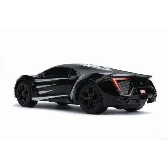 Marvel Black Panther Lykan HyperSport RC autó fekete színben, távirányítóhoz, 1:16 méretarány