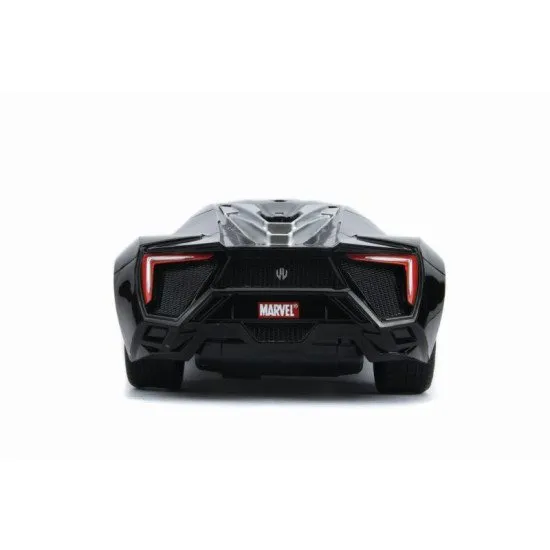 Marvel Black Panther Lykan HyperSport RC autó fekete színben, távirányítóhoz, 1:16 méretarány
