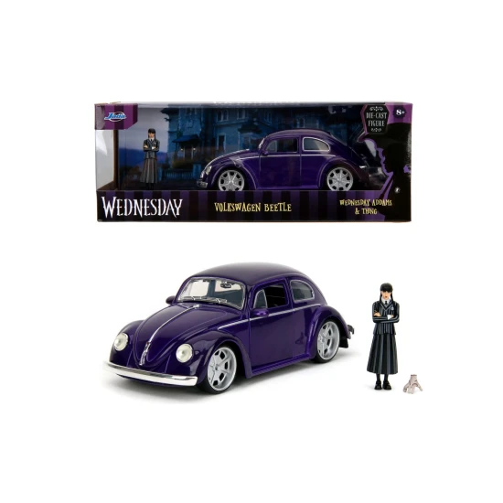 Szerda autó 1972 VW Beetle 1:24 és figura Szerda