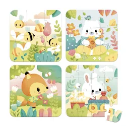 Puzzle tokban 4 az 1-ben állatok Puzzle tokban 4 az 1-ben állatok