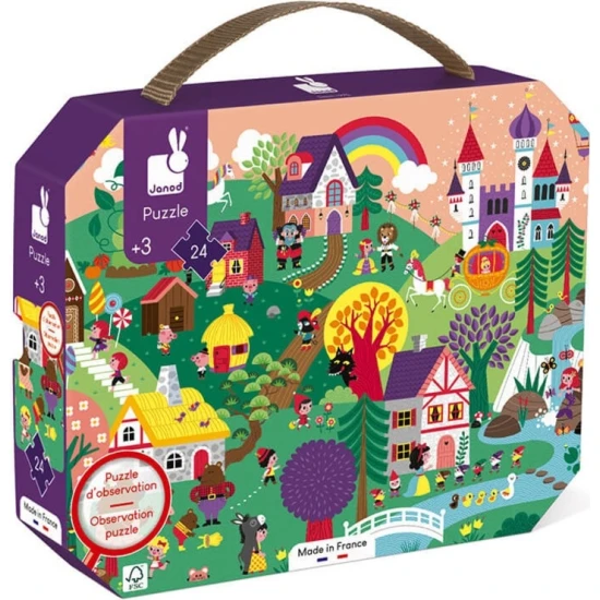 Janod Puzzle bőröndben Mesék 24 db J02646