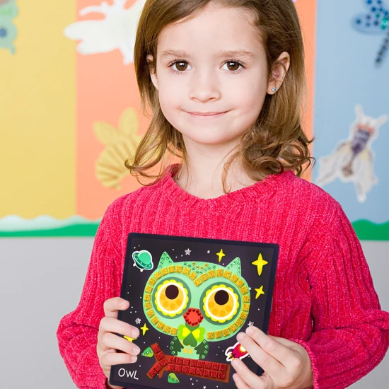 Jarmelo Mozaika - Állatok világa, 8 db kártya, hab mozaikdarabok és csillogó kövek a gyerekek alkotómunkájához