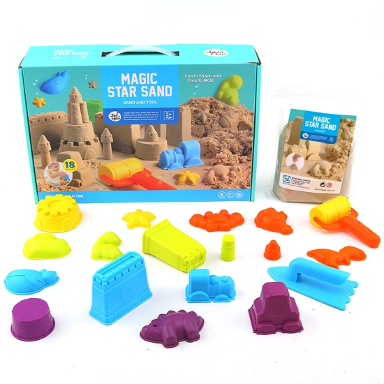 Jarmelo Kinetic Sand Deluxe készlet - Két zsák homok, 18 formázóeszköz és egy járóka
