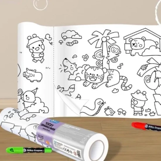 Jarmelo kifestőkönyv tekercsben Állatok - felragasztható kifestőkönyv 118 × 40 cm falra, asztalra és padlóra