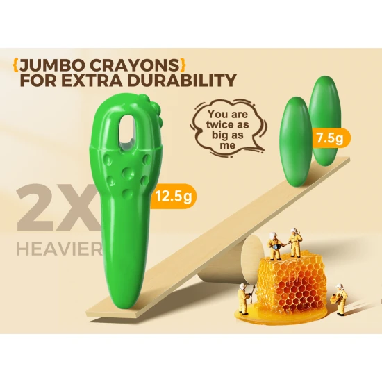 Jarmelo méhviasz gyertyák - 24 db masszív dobozban színes, játékos és biztonságos gyerekeknek