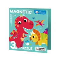 Mágneses világító puzzle 3 az 1-ben dinoszauruszok