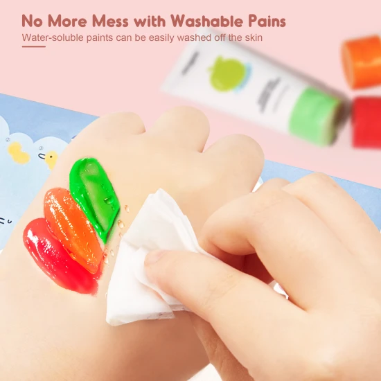 Jarmelo Scented Finger Paints - 12 színből álló készlet kellemes illattal, nem mérgező és mosható