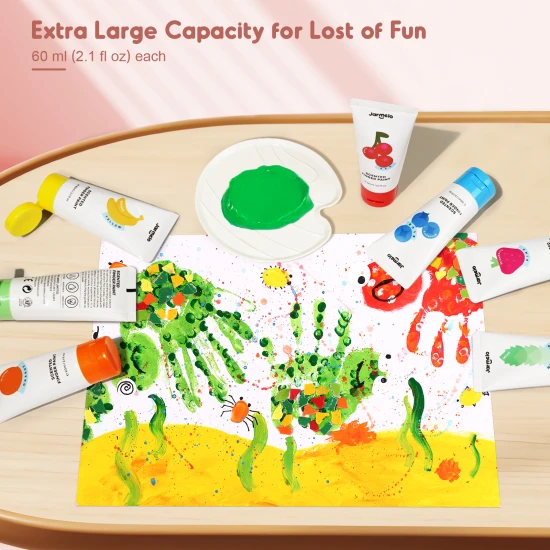Jarmelo Scented Finger Paints - 12 színből álló készlet kellemes illattal, nem mérgező és mosható