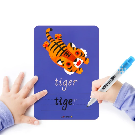 Jarmelo lekaparható oktatókártyák - angol szavak EN, radírjelölő, oktatójáték.