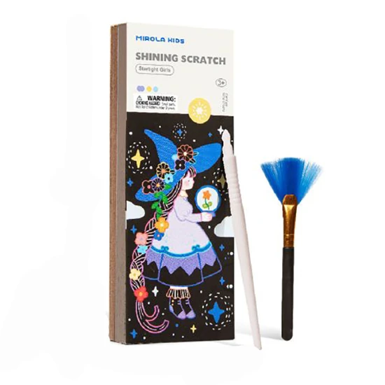 Jarmelo Starlight Girls Glitter Scratch Off – 25 képből álló készlet, karcoló és ecset gyerekeknek
