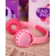 Vezeték nélküli gyerekfejhallgató Kiddoboo Flamingo Pink LED lámpával és kiváló minőségű mikrofonnal - biztonságos és stílusos fejhallgató 6 éves kortól gyerekeknek.