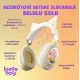 Vezeték nélküli gyerekfejhallgató Kiddoboo Delulu Gold LED lámpával és macskafülekkel - biztonságos és stílusos fejhallgató gyerekeknek 7 éves kortól.