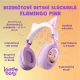 Vezeték nélküli gyerekfejhallgató Kiddoboo Delulu Lavender LED lámpával és macskafülekkel - biztonságos és stílusos fejhallgató gyerekeknek 7 éves kortól.