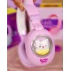 Vezeték nélküli gyerekfejhallgató Kiddoboo Delulu Lavender LED lámpával és macskafülekkel - biztonságos és stílusos fejhallgató gyerekeknek 7 éves kortól.