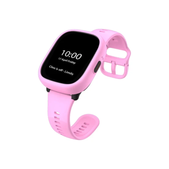 Kiddoboo x Lagenio WatchMe 4G gyerek okosóra rózsaszín-lila színben kijelzővel, kamerával és SOS funkcióval - biztonságos és játékos kiegészítő gyerekeknek.