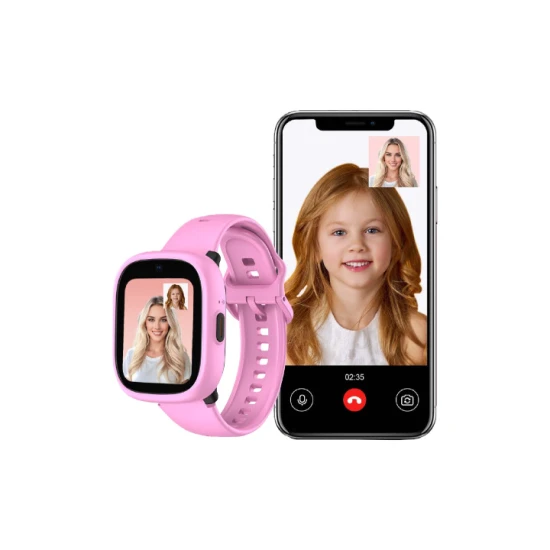 Kiddoboo x Lagenio WatchMe 4G gyerek okosóra rózsaszín-lila színben kijelzővel, kamerával és SOS funkcióval - biztonságos és játékos kiegészítő gyerekeknek.