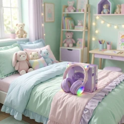 Delulu DiscoBeats Pink vezeték nélküli gyermek fejhallgató