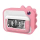 Gyerekkamera Kiddoboo FotoFun 2 Dino Pink - rózsaszín azonnali kamera gyerekeknek azonnali nyomtatással, színes markerekkel és szórakoztató képkeretekkel.