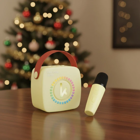 Vezeték nélküli karaoke szett gyerekeknek Bluetooth és LED sárga