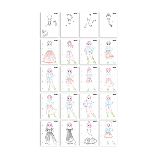 Rajztábla Kidydraw light Let's draw fashion KIDYDRAW-PRO-PI
