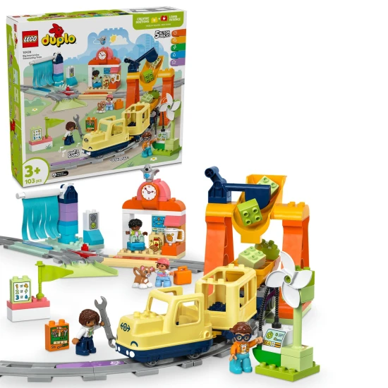 LEGO DUPLO Nagy interaktív közösségi vonat karakterekkel és akciókockákkal
