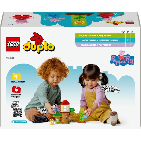 LEGO® DUPLO® Peppa malac – Kert és faház Peppával és Tomival a kertben.