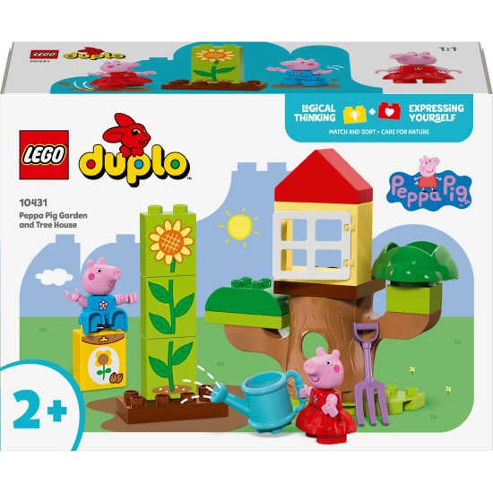 LEGO® DUPLO® Peppa malac – Kert és faház Peppával és Tomival a kertben.