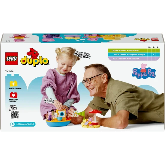 Peppa Pig és LEGO® DUPLO® csónakja a tengerparton, homokvárral