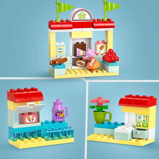 Peppa malac és családja a LEGO® DUPLO® szupermarketben – vásárlási kaland játékautóval és talicskával