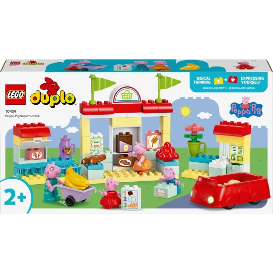 Peppa malac és családja a LEGO® DUPLO® szupermarketben – vásárlási kaland játékautóval és talicskával