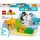Az oroszlánokból és pingvinekből álló LEGO család készen áll a vadonbeli kalandra