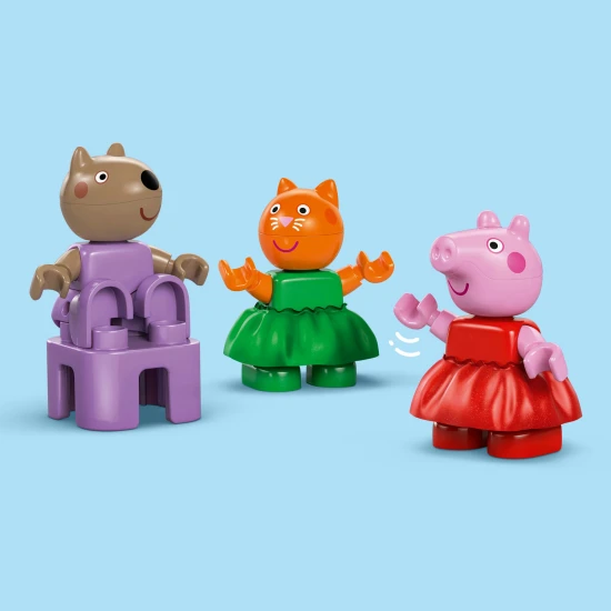 LEGO DUPLO Vidámpark Peppa, Cili és Dany óriáskeréken és csúszdával.