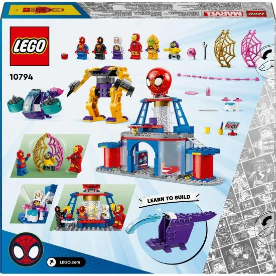 LEGO® 4+ Team Spidey's Spider Base – Akciódús építőkészlet Pók, Vasember és mások kedvenc szuperhőseivel