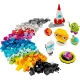 LEGO® Classic Creative Planets (11037) gyerekeknek szánt építőkészlet űrsiklóval, űrhajós- és naprendszer-modellekkel, színes blokkokkal és világító elemekkel az éjszakai űrkutatáshoz.