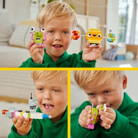 LEGO® Classic Creative Planets (11037) gyerekeknek szánt építőkészlet űrsiklóval, űrhajós- és naprendszer-modellekkel, színes blokkokkal és világító elemekkel az éjszakai űrkutatáshoz.