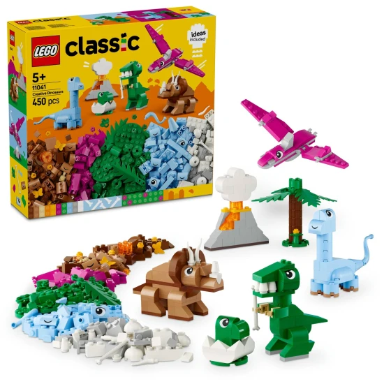 LEGO CLASSIC Kreatív dinoszauruszok – színes készletek történelem előtti lények létrehozásához