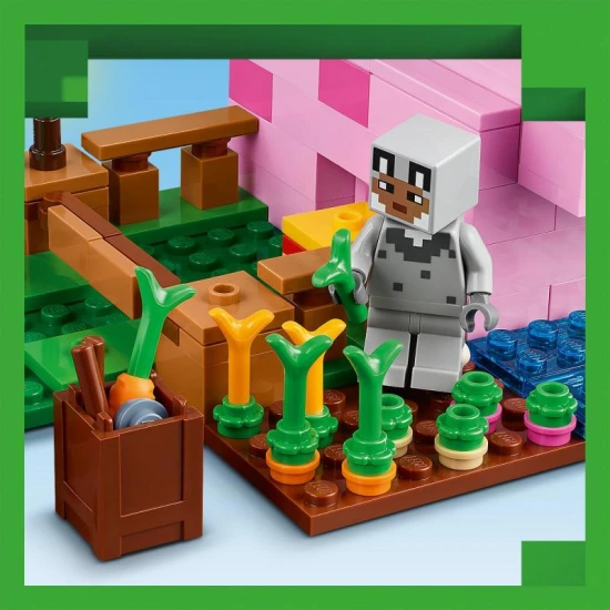 LEGO Minecraft Malacház 21268 – építőkészlet piglinnel, állatokkal és farmmal gyerekeknek