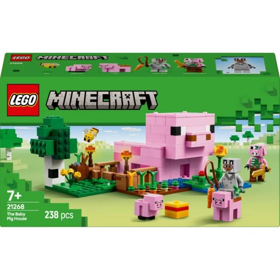 LEGO Minecraft Malacház 21268 – építőkészlet piglinnel, állatokkal és farmmal gyerekeknek
